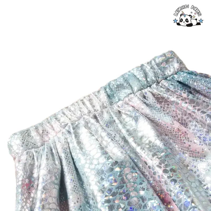 LEZONKIDS - Customizable Children's Clothing Set Summer Girl Set Tie Dye Short Sleeve T-shirt Sequin Tutu Skirt